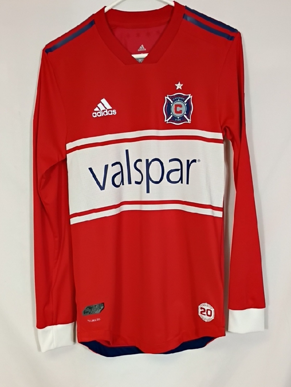 EUC Chicago Fire MLS Adidas Men's Red Authentic On-Field Long Sleeve Jersey Sz S